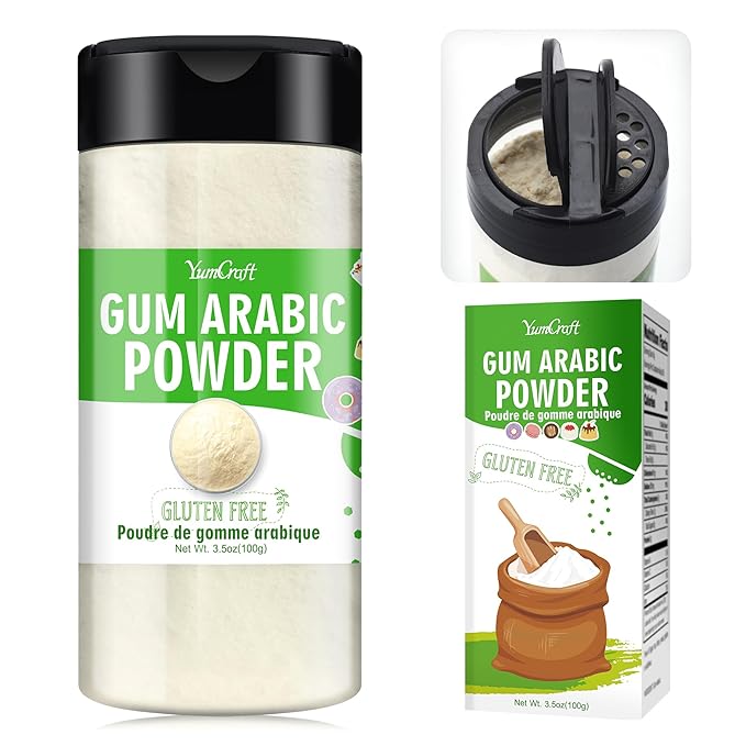 Gum Arabic Powder - 3.5oz Premium Acacia Gum Powder, 100% Pure Food Grade Arabic Gum for Watercolor Paint, Baking, Cosmetics, Gum Arabic Thickener for Ice Cream, Cake, Gum, Yogurt, Sauces, Cocktails