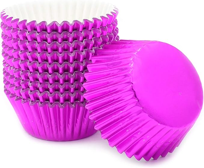 Standard Hot Pink Foil Cupcake Liners Muffin Baking Cups for Party and More, 200-Count