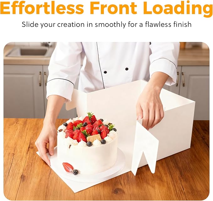 3 Sets Cake Boxes,10x10x8 Inch Tall Cake Box with Cake Boards 10",Disposable Cake Containers with Lids,White Bakery Boxes with Large Window,for Layer Cakes,Pies,Donuts,Cookies,Wedding,Birthday,Party