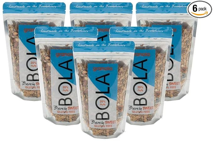 BOLA granola Barely Sweet, LOW SUGAR, Almond & Pumpkin Seed Granola, 12oz - 6 PACK