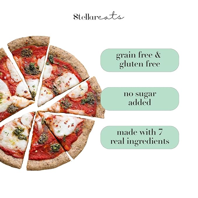 Stellar Eats Grain-Free Pizza Dough Baking Mix | Gluten-Free, Dairy-Free, Plant-Based, Paleo-Friendly | No Added Sugar | Almond Flour-Based | Non-GMO Project Verified, Kosher | 2 Pack