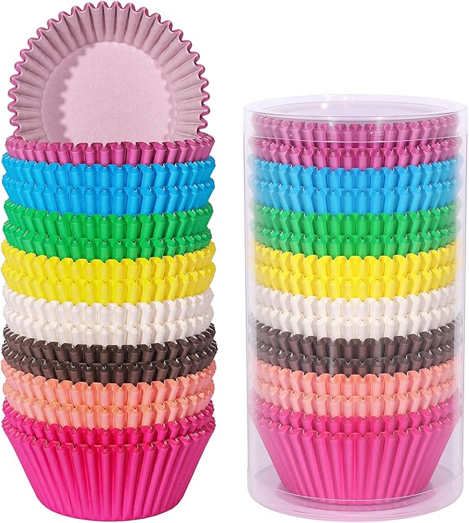 Rainbow Standard Cupcake Liners 400 Count Colorful Paper Baking Cups Disposable Cupcake Wrappers for Holiday and Party Baking Supplies