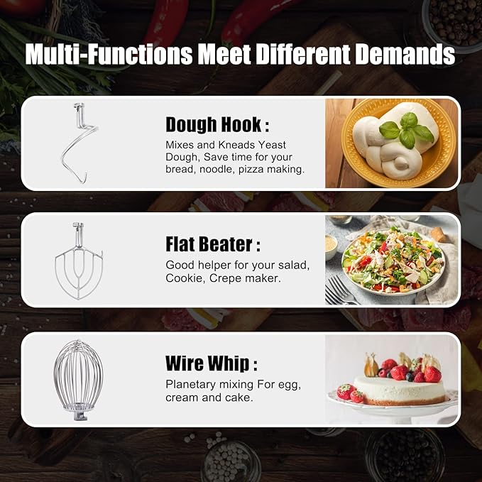 Hakka 20 Quart Commercial Stand Mixer 3 Funtion Stainless Steel 3-speed Food Mixer Electric Planetary Countertop Bread Mixer Machine(M20A-ETL)