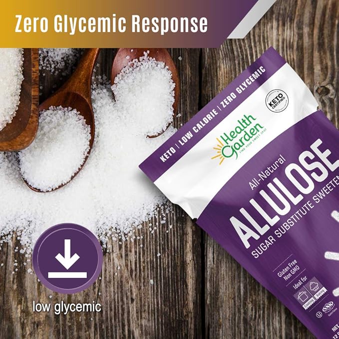 Health Garden Allulose Sweetener - Gluten and Sugar Free - Zero Net Carb - Non GMO - Kosher - Keto Friendly (14 OZ)