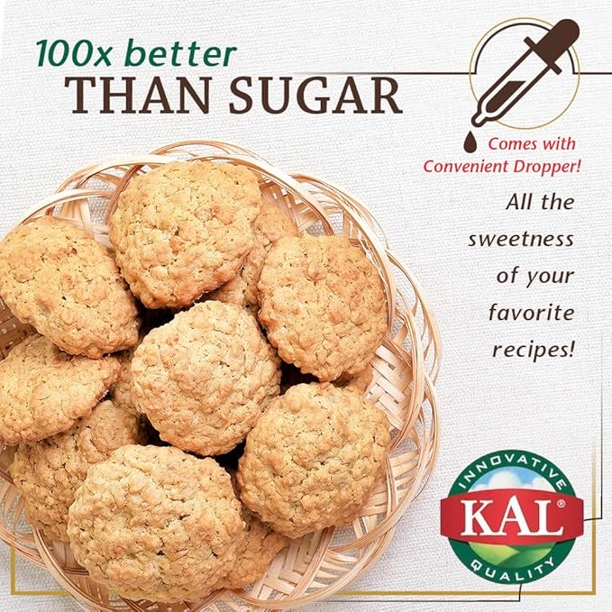KAL Sure Stevia Drops, Natural Almond Flavor, Low Carb, Zero Calorie Sweetener, Keto Friendly, Great Tasting Liquid Stevia, Low Glycemic, 60-Day Money Back Guarantee, Approx. 354 Servings, 1.8 FL OZ