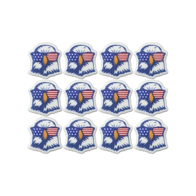 Red, White, and Blue Eagle Edible Sugar Cake Toppers, 12 Count