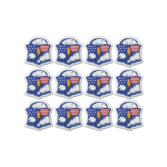 Red, White, and Blue Eagle Edible Sugar Cake Toppers, 12 Count
