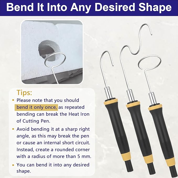Hot Wire Foam Cutter Kit with 9-36W Digital Voltage Controller, 3-in-1 Electric Styrofoam Cutter with 3Pcs Hot Cutting Pen (4", 6", 8"), for Cutting, Detail Handling, DIY Crafts