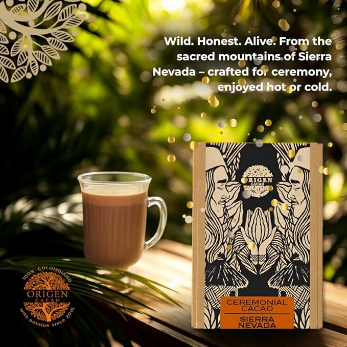 Origen Ceremonial Cacao – 100% Natural Ceremonial Grade Cacao – Unsweetened & Anti Oxidant Pure SuperFood – Indigenous Criollo from the Arhuaco Tribe – Vegan, Gluten-free