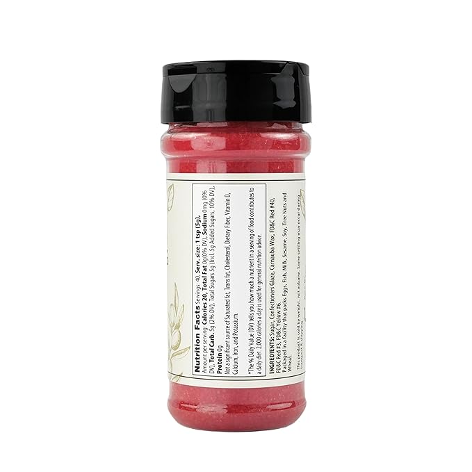 Olive & Vine Red Sanding Sugar, Sweet Finish, For Baking & Decorating, Rich Tradition, Authentic Taste, For Global Recipes (7.2 Ounce)