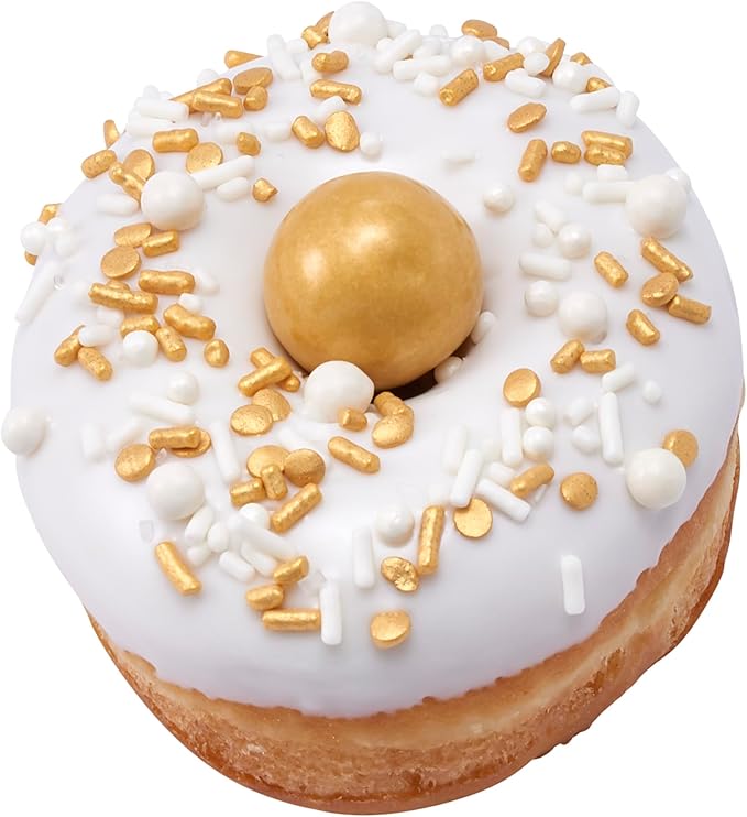 DecoPac Gold Celebration Wishes Fusion Mix Sprinkles, 26oz, Shaped Candy Sprinkles in Handheld Container, Edible Decorations For Celebration Cakes, Cupcakes, Cookies and Donuts
