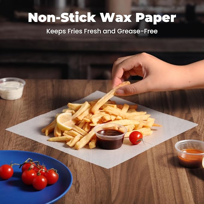 Fit Meal Prep [1000 Pack] 10 x 10.75" Wax Paper Sheets for Food, Interfolded Precut Deli Paper, Pop Up Grease-Proof Sandwich Paper Wraps, Waterproof for Lunch, Food Basket, Microwave Cover, BBQ