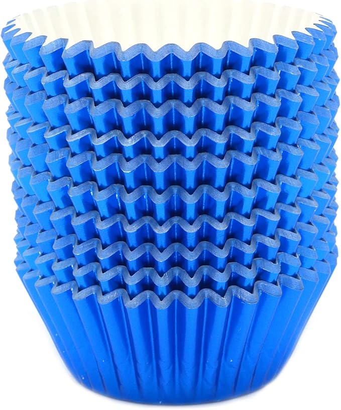 Standard Blue Foil Cupcake Liners Muffin Baking Cups for Party and More, 200-Count