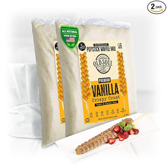 OldSoul Professional Popstick Waffle Mix | Stick Waffles Dough Mix | 10 Lbs | Vanilla Flavor | 224 Waffles (10 Lbs, Gluten Free & Vegan)