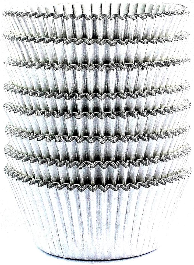 Eoonfirst Silver Foil Cupcake Case Liners Baking Muffin Paper Cups 200 Pcs