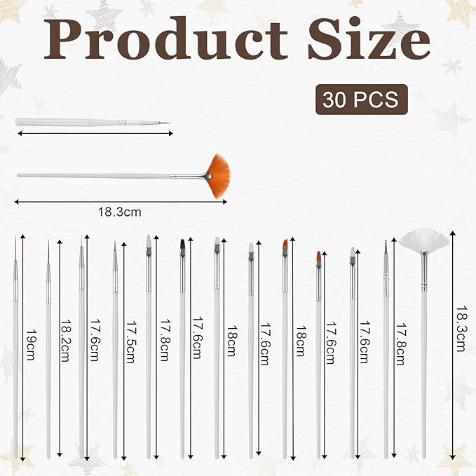 Cake Decorating Brushes, 30 PCS Food Paint Brush Food Safe Cookie Paint Brushes Kit Cookie Decorating Fondant Brush DIY Tool Set Icing Pastry Brushs for Painting Baking Supplies, White and Pink
