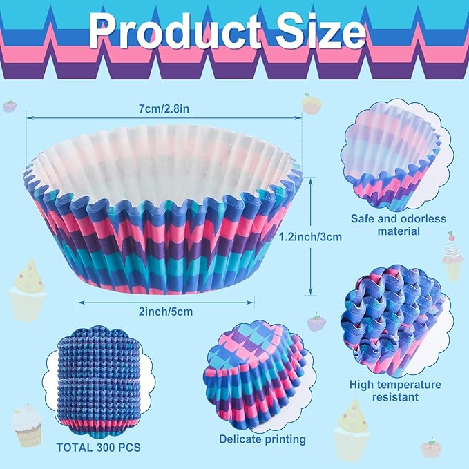 Vesici 300 Counts Video Game Mini Cupcake Liners Disposable Cupcake Cups Video Game Paper Baking Cups Wrappers for Ice Cream Snack Birthday Baking Baby Shower Celebration Tea Party Supplies