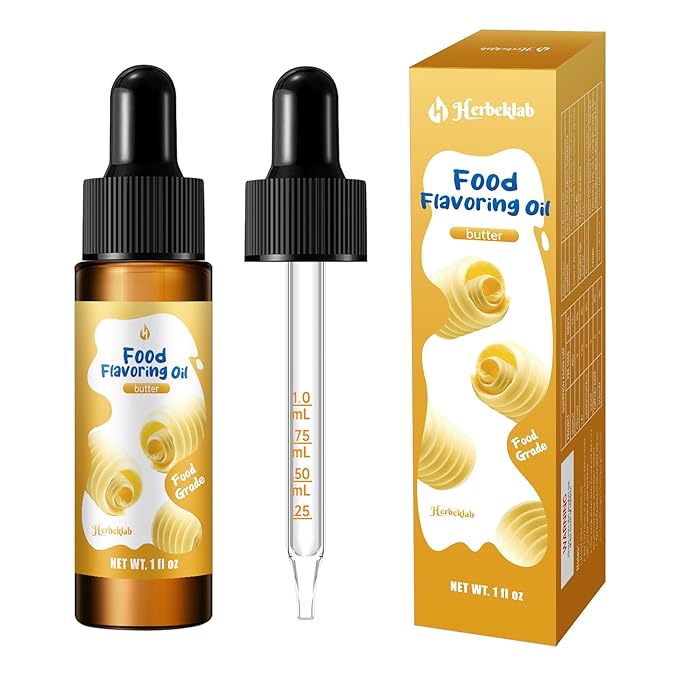Butter Flavoring Extract – 1 fl oz Concentrated Food Flavoring Oil for Baking, Candy Making, Lip Gloss & Desserts, with Glass Dropper