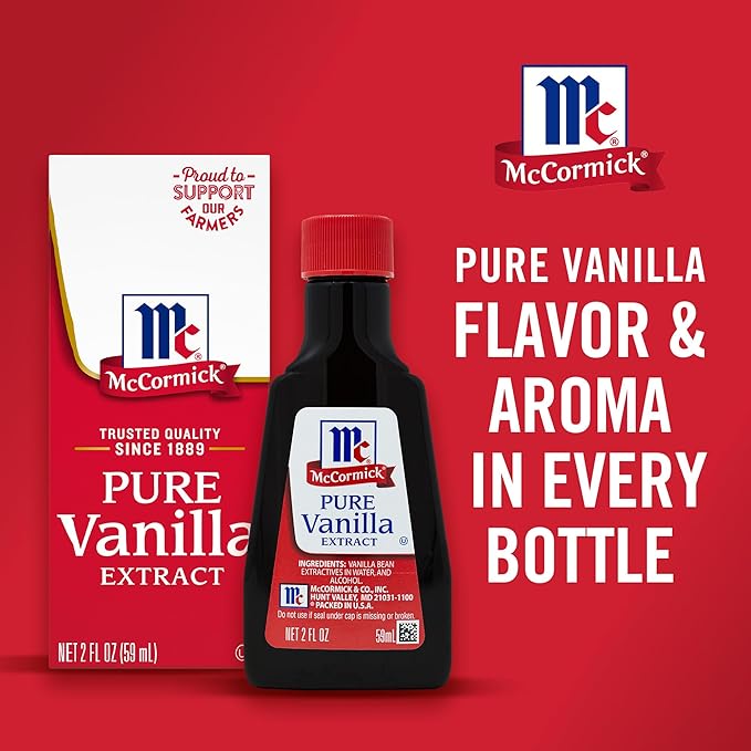 McCormick Vanilla Extract, Pure, No Corn Syrup, Gluten Free, Rich, Sweet Flavor and Aroma for Baking and Savory Dishes, 2 fl oz
