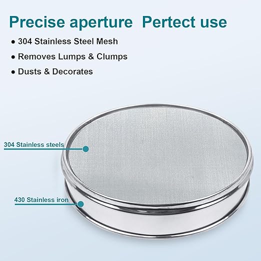 304 Stainless Steel Lab Sieve Screen Mesh, 1600 Mesh(0.009mm) Aperture Test Sieve, 12Inch(30cm) Diameter Economy Standard Analysis Sample Test Sieves for Industrial Laboratory Homes
