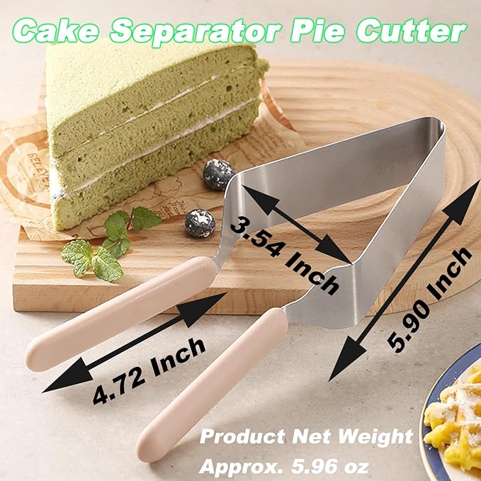 Suuker Cake Cutter, Stainless Steel Cake Knife and Server with Double Handle, Adjustable Cake Slicer for Cake Server, Pie Server, Cake Cutting Set for Wedding