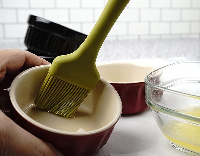 RSVP International Silicone Basting Brush, Green, 8.75" | Gently Spreads Butter, Sauces, Marinades, & More | Dishwasher Safe & Heat Resistant | BBQ Grill, Baking, Preparing Meats