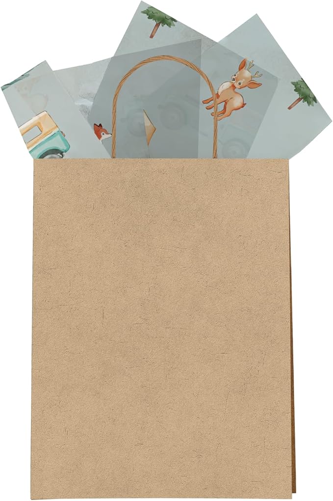 Pro Supply Global Camping Printed Tissue Paper for Gift Bags or Boxes and Wrapping - Baby Shower Bulk Decorative Art Tissue Paper for Packaging and Gifting | 24 Sheets 20" x 30"