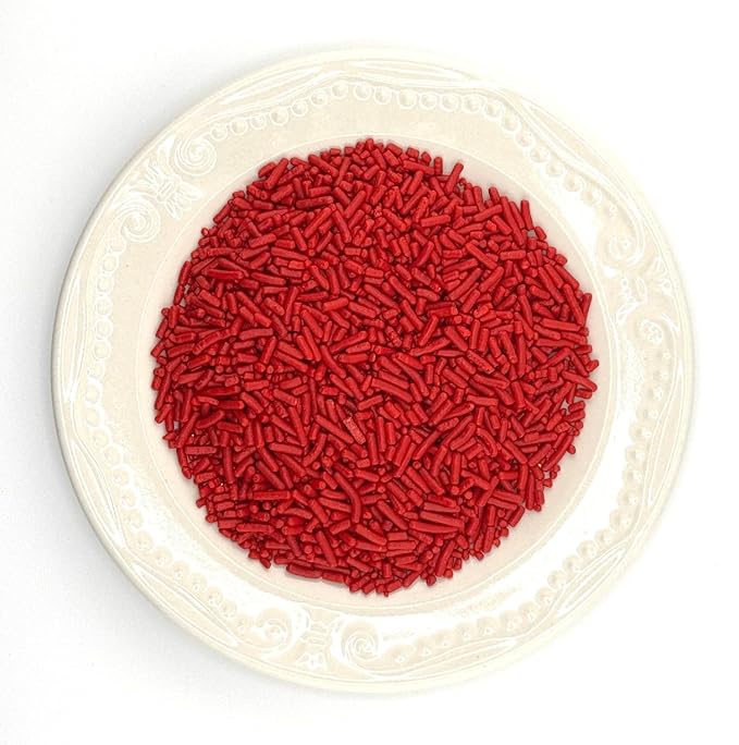 Red Sprinkles for Baking Cakes, Cupcakes, Cookie Decorations, Ice Cream and Donut Toppings Edible Decorating Baking Supplies - 4 oz package (Red)