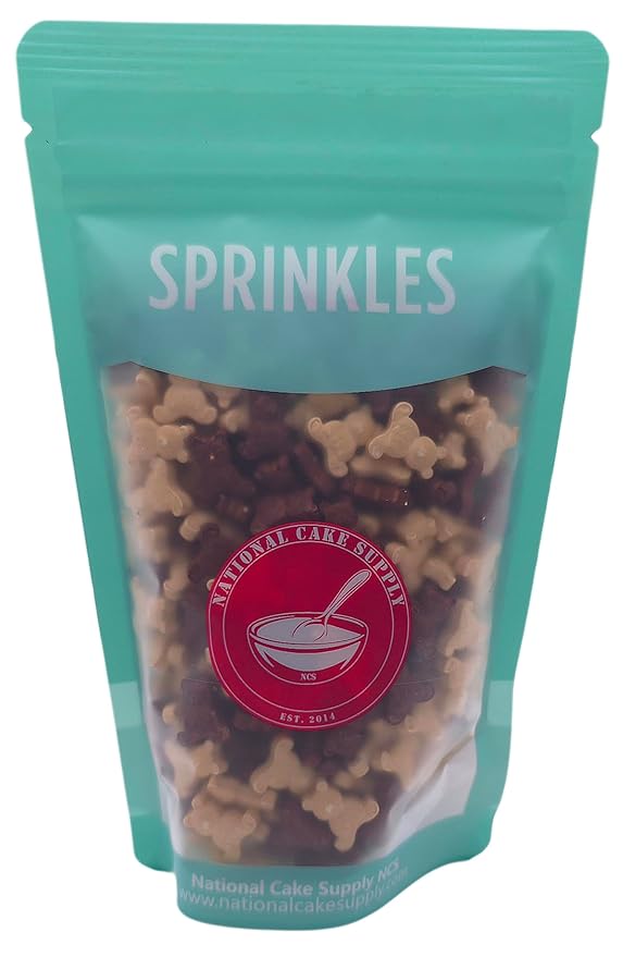 NCS Brown and Cream Teddy Bears Edible Candy Sprinkles, 8 ounces