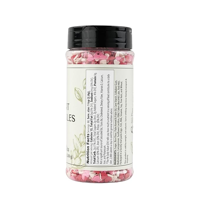 Olive & Vine Heart Sprinkles, Sweet Flavor, For Baking & Desserts, Rich Tradition, Authentic Taste, For Global Recipes (8.8 Ounce)