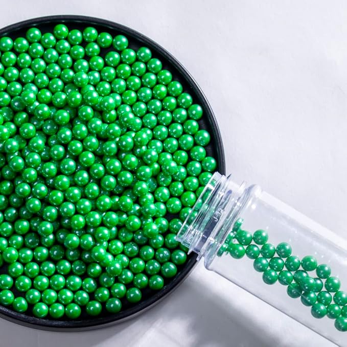 Christmas Green Sprinkles for Cake Decorating 130g 4.6OZ, Edible Pearls,Cake Sprinkles,Cookie Sprinkles,Sugar Pearl, Edible Candy Pearls for Cake Cupcake Decorationg (7mm-Dark Green)