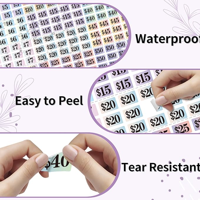 Starboling Garage Sale Stickers, 4050 Pcs 1/2" X 3/4" Yard Sale Price Labels, Rectangle Preprinted Price Labels for Flea Market