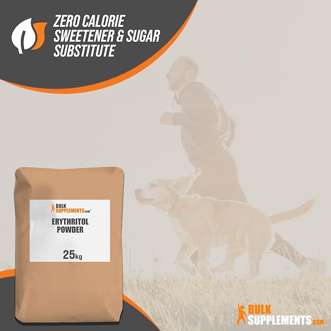 BulkSupplements.com Erythritol Powder - Erythritol Sweetener. Sugar Substitute - Zero Calorie Sweetener, Granular & Gluten Free, 4g of per Serving, 25kg (55 lbs) (Pack of 1)