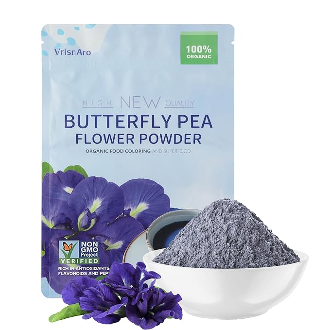 Organic Butterfly Pea Flower Powder - 1.76oz | Natural Blue & Purple Food Coloring | Great for Drinks, Baking & Smoothies | Rich in Antioxidants | Caffeine-Free | Vegan & Gluten-Free