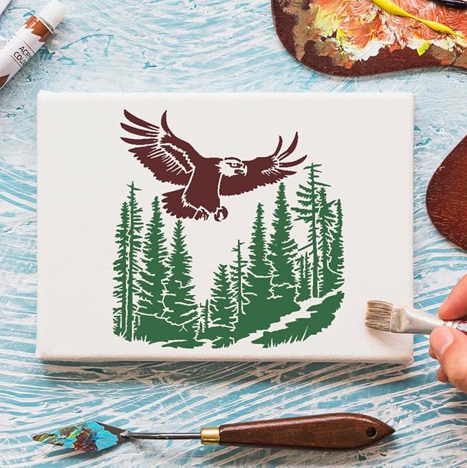 Animal Wood Burning Stencils for Painting 12” Eagle Stencil Wildlife Stencils for Crafts T-Shirt Fabric Wood DIY Decor