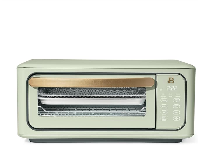 Beautiful Infrared Air Fryer Toaster Oven Kit – Special Edition Multi‑Function Countertop Oven with 10 Presets, Fast Heating & Accessories by Drew Barrymore (Green)