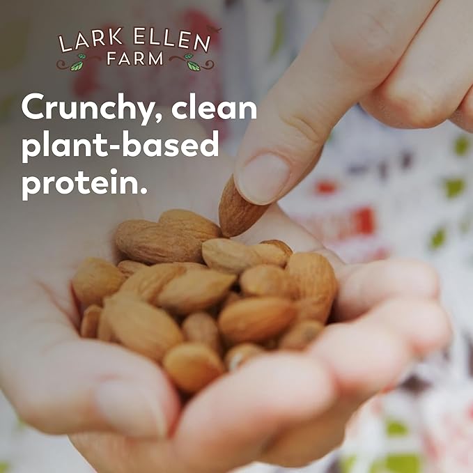 Lark Ellen Farm Organic Sprouted Almonds, Unsalted – USDA Organic, Raw, Vegan, Gluten-Free, Non-GMO, Paleo-Friendly, Plant-Based Protein Snack, Resealable Bag to Retain Freshness, 10 oz (3-Pack)