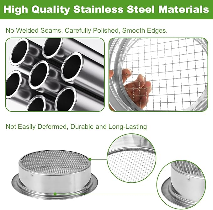 Soil Sifter for Gardening Stainless Steel Soil Sifting Pan Round Sifter for Rocks with 1,3,6,9,12mm Sieve Mesh Bonsai Soils Scoops and Garden Mat Set Garden Sieve Soils Sifters for Gravel, Sand