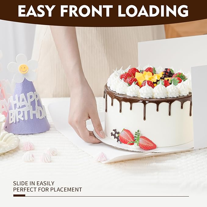 20 Pcs Cake Boxes, 10x10x8 Inch Tall Cake Box with Window, White Cake Boxes 10 Inch, Large Square Cake Box, Disposable Bakery Boxes for Cake Pastry Desserts Cookies Pies Wedding Birthday Party