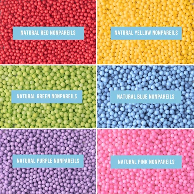 Sweets Indeed Dye-Free Rainbow Sprinkle Mix – 2.75 oz 6-Cell Jar | Natural Rainbow Sprinkles in Dye-Free Colors | Clean-Label Baking Decorations for Cookies, Cupcakes & Desserts