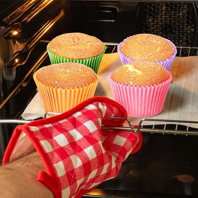 Gifbera Bright Rainbow Jumbo Cupcake Liners Large Solid Colorful Paper Baking Cups 200-Count
