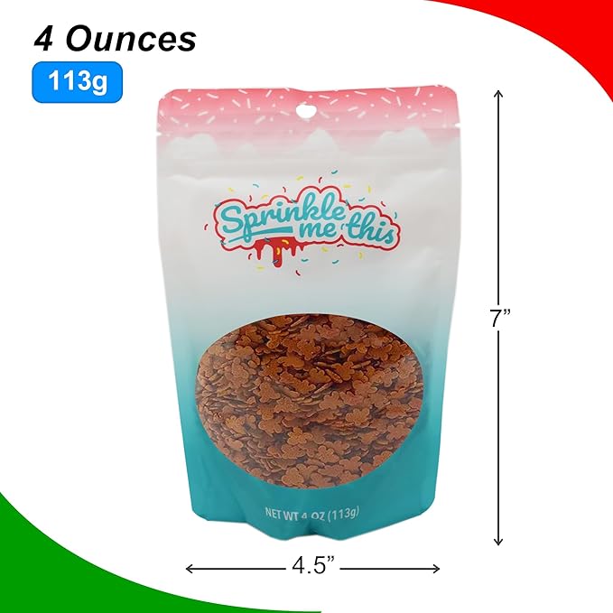 Christmas Sprinkles - Holiday Sprinkles For Baking And Decorating - A Variety Of Bulk Sprinkles Sure To Fit Every Baking Need For The Holidays - 4 Ounce Variety (Gingerbread Men)
