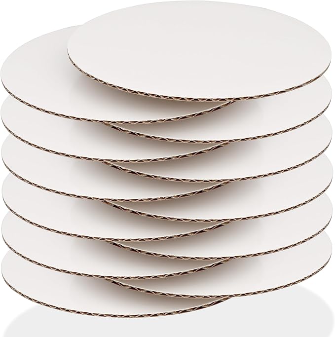 Disposable 6 Inch Round Cake Boards - Sturdy Corrugated White Cake Base - 12-Pack