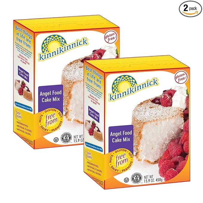 Kinnikinnick - Angel Food Cake Mix - Gluten Free, Allergy Friendly Cake Mix - 15.9 oz. Boxes - 2 Pack