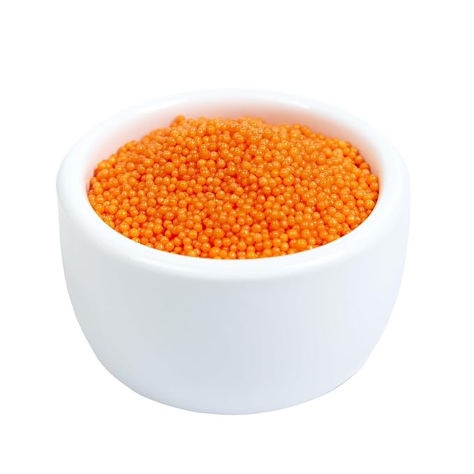 O’Creme Nonpareils Sprinkles – 4oz Orange Non Pareil Sprinkles – Colorful Sprinkles for Cake Decorating – Kosher Sprinkles for Ice Cream, Cookies, Cupcakes, Baked Goods
