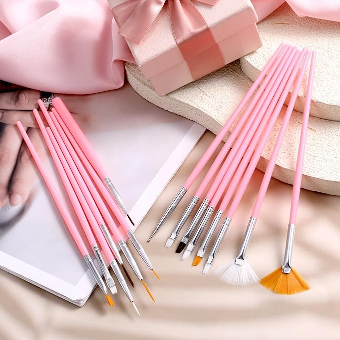 30 PCS Cake Decorating Brushes Cake Painting Brushes Fondant Paint Brush Food Paint Brush Baking Decorating Tools Cookie Brushes DIY Tool Set Cake Decorating Painting Tool Icing Pastry Brush(Pink)