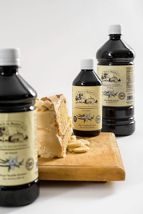 Back to Basics – All Natural - Pure Vanilla Extract – 8 oz – Mexican Vanilla – To Enhance Flavors in Cooking, Baking, and Dessert Making