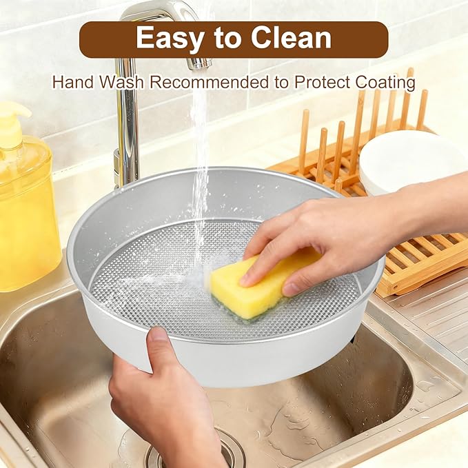 9-Inch Round Cake Pan Set of 2 – Extra Thick Gauge Steel Cake Pans, Honeycomb Texture Non-Stick Coating for Easy Release, Even Heating, Ideal for Layer Cakes, Cheesecakes & Home Baking
