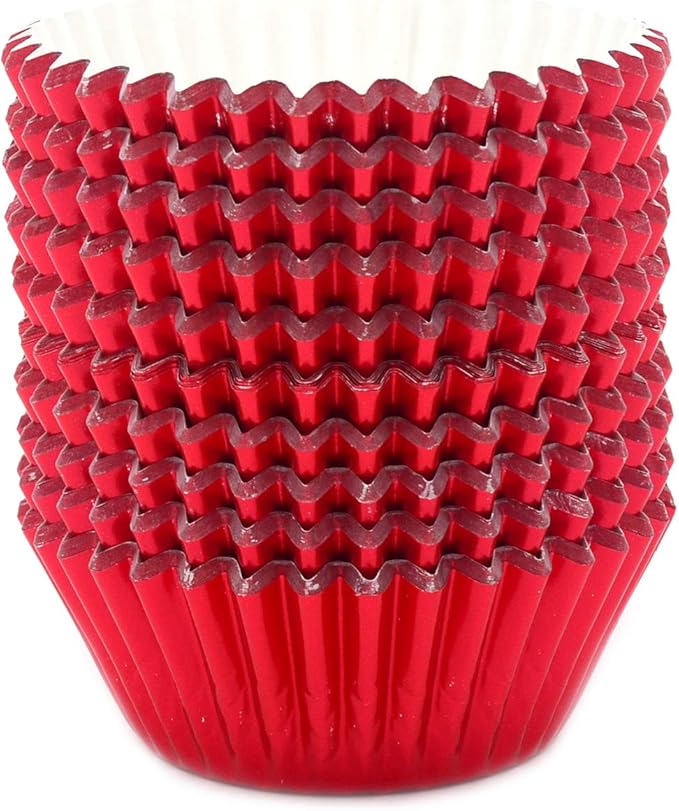 Standard Red Foil Cupcake Liners Muffin Baking Cups for Party and More, 200-Count