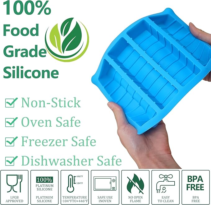 Sidosir 2PCS Butter Silicone Mold with Lid, Non-Stick Butter Mold Tray with Measurements for Making Butter for Chocolate Making and Homemade Cakes Baking